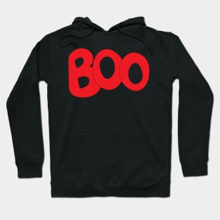 BOO text art in red bubble letters Hoodie